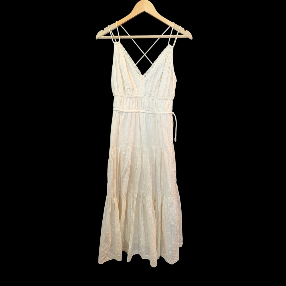 Ulla Johnson Freya Circle Jacquard Tiered Cotton Ivory Cream Dress ... Size 4 - Picture 6 of 11